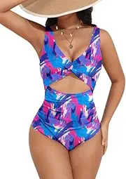 [AI'MAGE] Womens One Piece Bathing Suits High Waisted Swimsuit Sexy Deep V Neck Swimwear Cut Out Monokini 2024