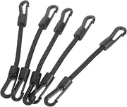 Mikinona 5Pcs Elastic Buckle Strap with Hooks Heavy Duty Outdoor Camping Tie Down Ropes for Tarp Tent and Gear Portable and Durable Elastic Cord for Easy Installation and Use