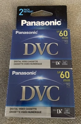 Panasonic DVC 60 Min. Digital Cassette Tapes 2 Pack, New.