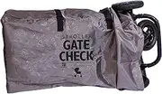 J.L. Childress Deluxe Gate Check Bag for Single & Double Strollers - Stroller Bag for Airplane - Large Stroller Travel Bag with Adjustable Shoulder Straps - Air Travel Stroller Bag - Grey