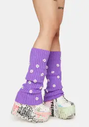 Daisy Parade Knit Leg Warmers
