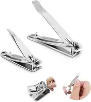 Lyvixora Nail Clippers Set, Toenail Clippers, Fingernail Clipper Cutters, Stainless Steel with Ultra Sharp Curved Blades and File, Nail Clippers for Men Women Kids(Large & Small)