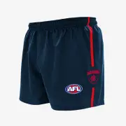 AFL MELBOURNE DEMONS "NEW DESIGN" KIDS FOOTY SHORTS - BRAND NEW