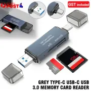 Memory Card Reader Micro SD/SD OTG Type-C USB-C USB 3.0 For PC Macbook Tablet AU