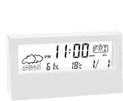 Bedside Alarm Clock - Creative Digital Alarm Clock, Clear Bedside Desk Clock | Clear Bedside Table Clock with Temperature Display, Date