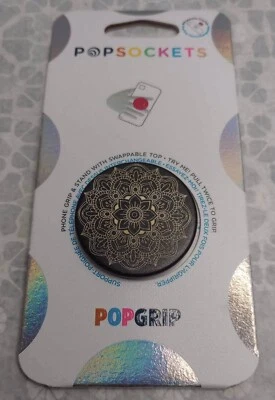 PopSockets PopGrip Phone Grip & Stand with Swappable Top - Ajna Black New Sealed
