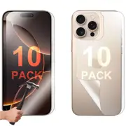 10 Set Tempered Glass Screen Protector for Apple iPhone 16 PRO MAX Front and Back Film Guard Bulk