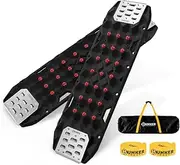 Recovery Traction Boards Built-in Jack Base, Recovery Offroad Track Double-Edged Rugged Steel Plate with Leash, Contour Ramp Bentable 120° Load Capacity 25 Tons, for ATV UTV 4WD 4x4,