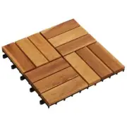 20pcs Decking Tile Set 30x30cm Acacia Outdoor Patio Balcony Interlocking Tiles