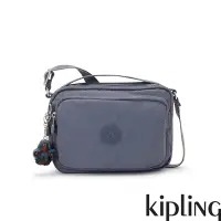 在飛比找Yahoo奇摩購物中心優惠-Kipling 灰調寧靜藍前袋拉鍊側肩包-COLETA