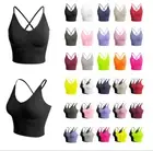 MixMatchy Seamless Padded Workout Sports Bra Cami Cropped Yoga Tank Top