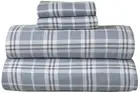Bliss Casa 4 Piece 100% Cotton Flannel Sheets Queen Size Bed Set - Warm & Ext...