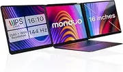 monduo 16" Pro Triple Laptop Screen Extender, Dual 16" 2k Portable Monitors, 144Hz, 100% DCI-P3, Compatible with 16" MacBook Pro M1, M2, M3, M4 & Windows Laptops, for Gaming, Creators, & Professional