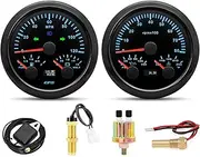 ARTILAURA 3in1 GPS Speedometer& Fuel Gauge (Adjust 240-33ohms, 0-90ohms, 0-190ohms, 10-180ohms) &Voltmeter+ 3in1 Tachometer& Oil Pressure Gauge & Water Teperature, 7 Color for Marine Car Auto