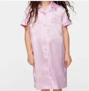 BNWT Peter Alexander Pink Satin Jnr Girls Nightie/Nightshirt Size 2