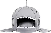 Dog Crate Mattress Pet Cat Bed Soft Pet Cushion Dog House Shark for Large Dogs Tent Cotton Small Sleeping Bag Dog Bed(Gray Style A,M 50x48cm)