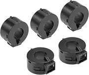 uxcell 15mm Ferrite Cores Ring Clip-On RFI EMI Noise Suppression Filter Cable Clip, Black 5pcs