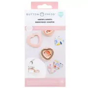 Button Press Inserts, Includes Materiels for 5 Heart Buttons (25mm) 18pcs 661072