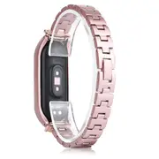 Smart Watch Band for Xiaomi Mi Band 5/6 Stainless Steel Smartwatch Strap Business Band Replacement Wristband - Rose Gold