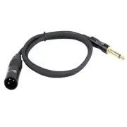 1.5 ft. 3-Pin Male to 1/4" Mono Plug Shielded Microphone Mic Audio Cable Cord