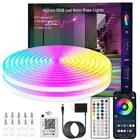 16.4FT Neon Rope Lights,RGB LED Strip Lights,App Control,IR Remote,Music Sync...