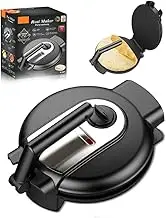 Generic 1400W Electric Roti Maker, Double-Sided Heating Chapati Maker, Non-Stick Coating, Black & Silver, Modern Style