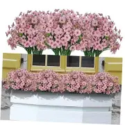 21 Bundles Artificial Flowers Outdoor UV Resistant Silk Flowers No Fade Pink