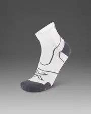 Vectr Cushion 1/4 Crew Compression Socks, 2XU, XL, White/Grey, Unisex