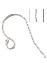925 Sterling Silver Ball End Ear Wires #5203-1