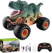 Tailtango Remote Control Dinosaur Car, 2.4Ghz RC Truck for Toddlers, Electric Hobby RC Car Toys with Light & Sound Spray Toy for Boys and Girls