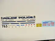 Tampa FL Police 1/24 Water Slide Decal Set Fits Motormax Police SUV Now w/ K-9