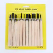 12Pcs Wood Carving Tools Hand Chisel Knife Set Woodworking Gouges Professionals