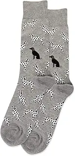 [Hot Sox] Mens Dalmatians Crew Socks