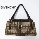 GIVENCHY HANDBAG PURSE GOLD LEATHER BROWN MERCARI 日本直送 二手