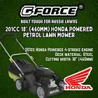 G-Force 201cc 18" (460mm) Honda Powered Petrol Lawn Mower