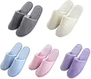 UILB 5-10 Pairs Washable Disposable Home Slippers for Family Spa Guests Hotels Office - Mixed Multi-Color Slippers Home Party, Housewarming
