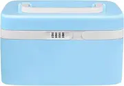 eoere Combination Lock Medicine Cabinet With Separate Compartments Locking Prescription Pill CaseChild Proof Storage Box Size 11 x 7.4 x 6.2 inches Blue