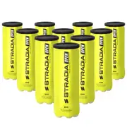 STRADIA "OPEN" Tennis Balls – "Court-Tested Performance with CoreSync Bounce & Speed Felt" – Pack of 10 Tubes (30 Balls)