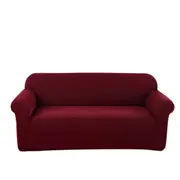 LushCovers Stretchable Water-Repellent Sofa Pet Protect Elastic Lounge Couch Cover - 3 Seater - Wine Red