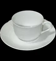 LIMOGES RAYNAUD OSIER WHITE BASKETWEAVE CUP & SAUCER Set NEW