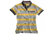 Bundy Bundaberg Rum Mens Embroidered Polo Shirt Grey Yellow
