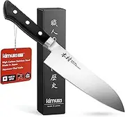 Kimura Santoku Knife, [Made in Japan], 7 inch Professional Chef Knife, Ultra Sharp High Carbon Molybdenum Stainless Steel Kitchen Knives, Chefs Knife with Ergonomic Handle - Japanese Chef's Knife
