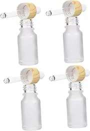 4pcs Glass Dropper Bottles Transparent Essential Oil Dispenser Container for Travel Durable and Safe Glass Material for Cosmetics and Aromatherapy