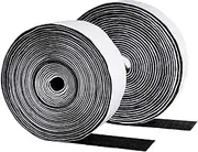 Hook and Loop Tape Self Adhesive, 55mm x 5m Strong Self-Adhesive Hook and Loop Strips Rolls, Heavy Duty Double Sided Sticky Back Fastening Fasteners Tapes for Fabric Carpet Picture Hanging(Black)