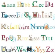 ALPHABET LETTERS wall stickers 73 colorful decals school room decor nursery ABC