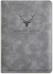 Notebook Journal with Pen Loop, Deer Head Design Writing Notebooks, Perfect for Office Home School Business Writing and Composition Grey (B5)