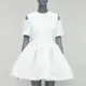 [二手] ALEXANDER MCQUEEN 2022 white cut out shoulder flared short dress IT38 XS