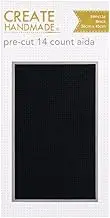 Create Handmade Pre-Cut Aida Fabric 14 Count 36 x 45cm Black