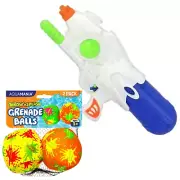 Water Adventure Pack 36cm Space Water Gun And 2 Water Splash Balls Pool Beach