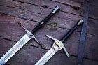 Witcher Sword Of Geralt Of Rivia Hand Forged Carbon Steel Replica Sword Pair Of2
